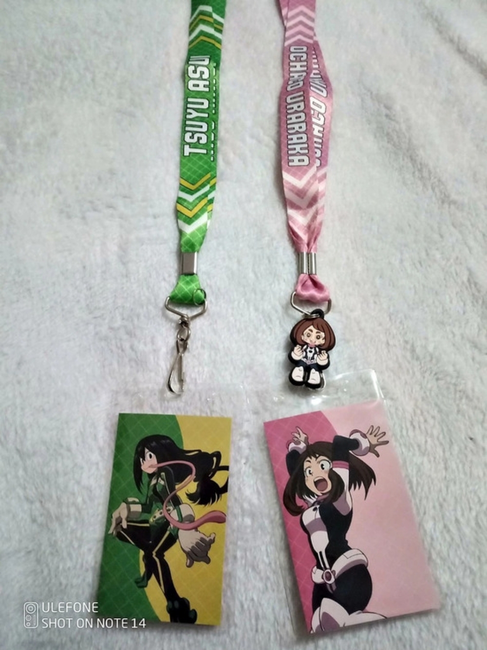 My Hero Academia Character Lanyard with ID Holder and Charm Set Green & Pink